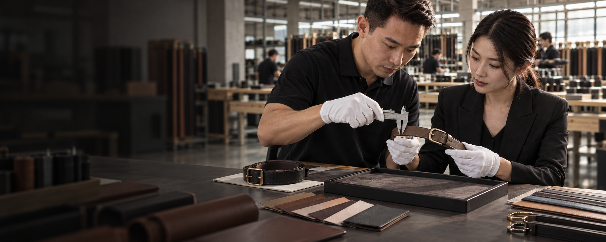 Sample Approval stage in custom belt production
